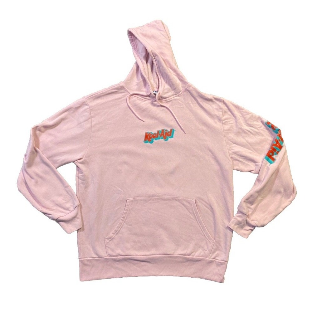 Kool aid Mad Engine Pink Pullover Sweater Hoodie Large Unisex Comfy Double Side